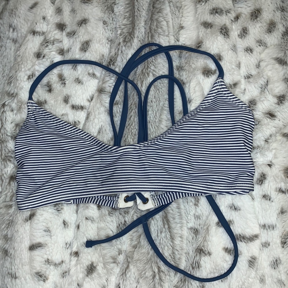 Cute blue and white bikini top